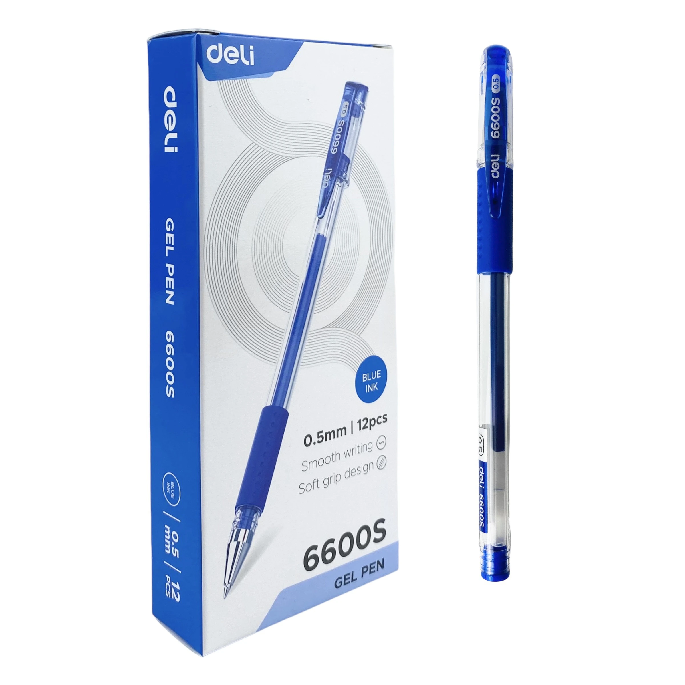 Bút gel Deli 6600S – Viết mượt êm, mực đều, nét đẹp, bền bỉ cho học tập & văn phòng (Hộp/12 cây)