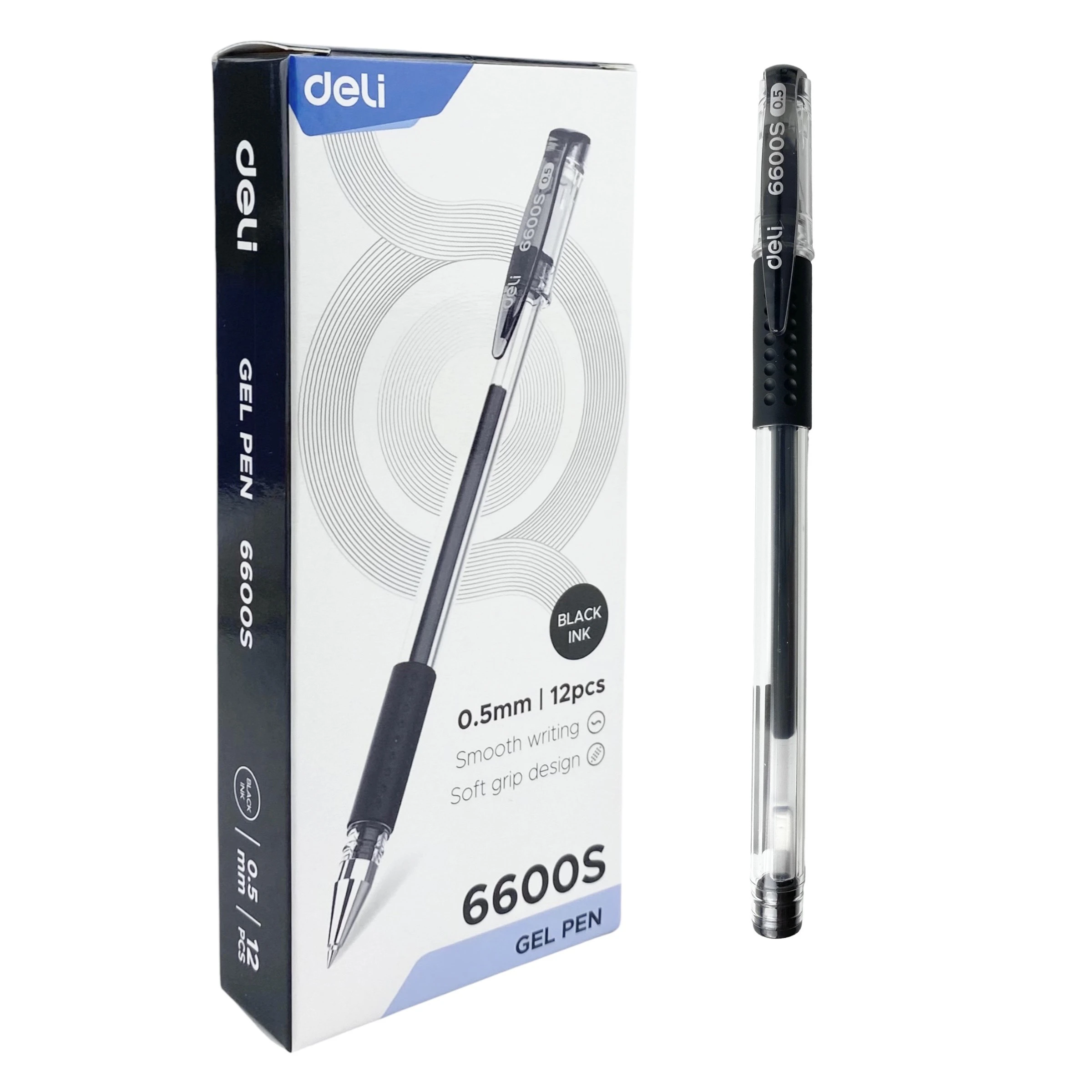 Bút gel Deli 6600S – Viết mượt êm, mực đều, nét đẹp, bền bỉ cho học tập & văn phòng (Hộp/12 cây)