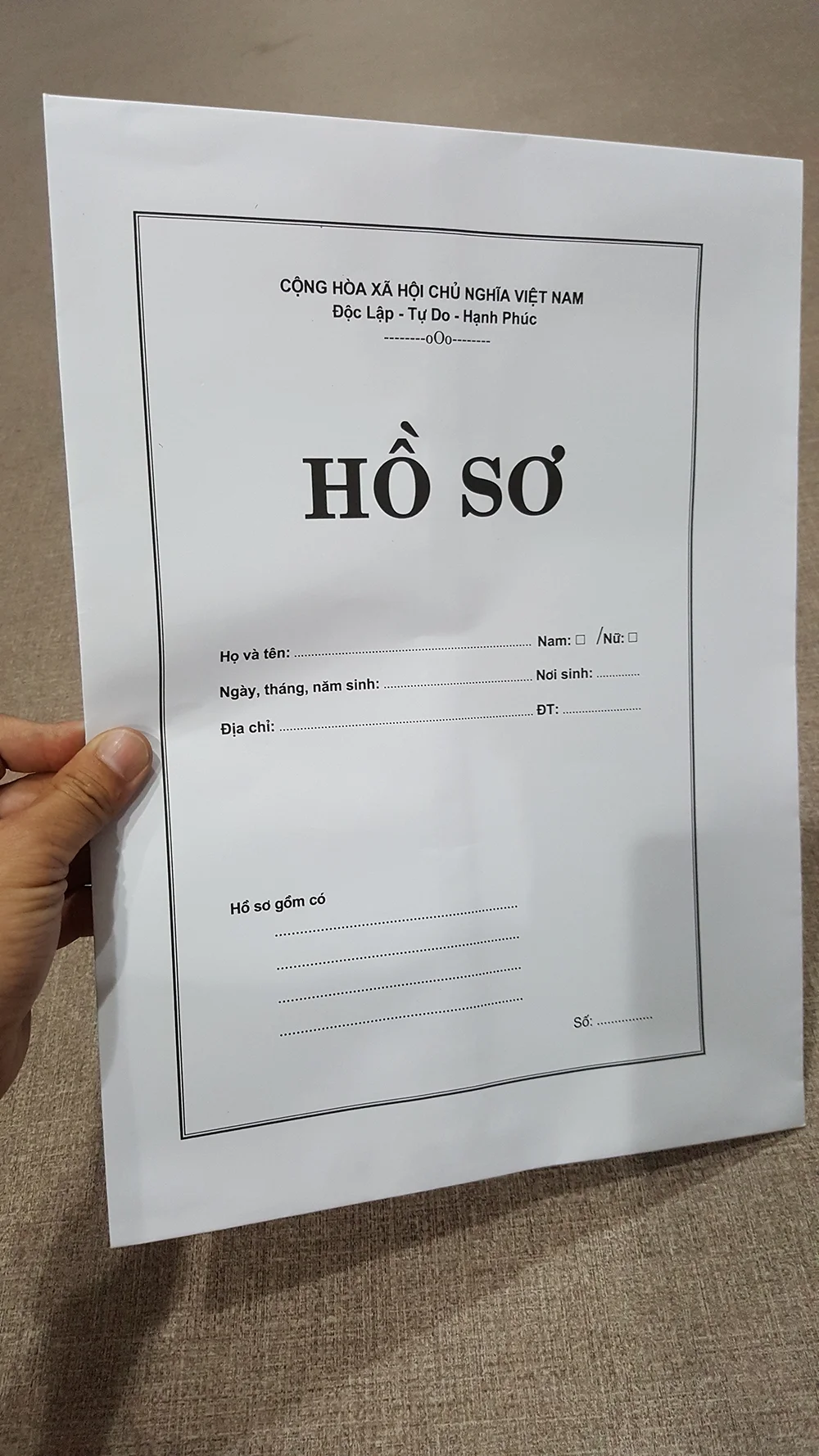 Bao hồ sơ 80 (25x35) - A4 trắng có chữ (X/100c)