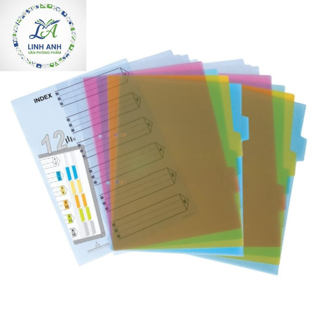 Bìa nhựa ngăn hồ sơ 12 tờ Plus