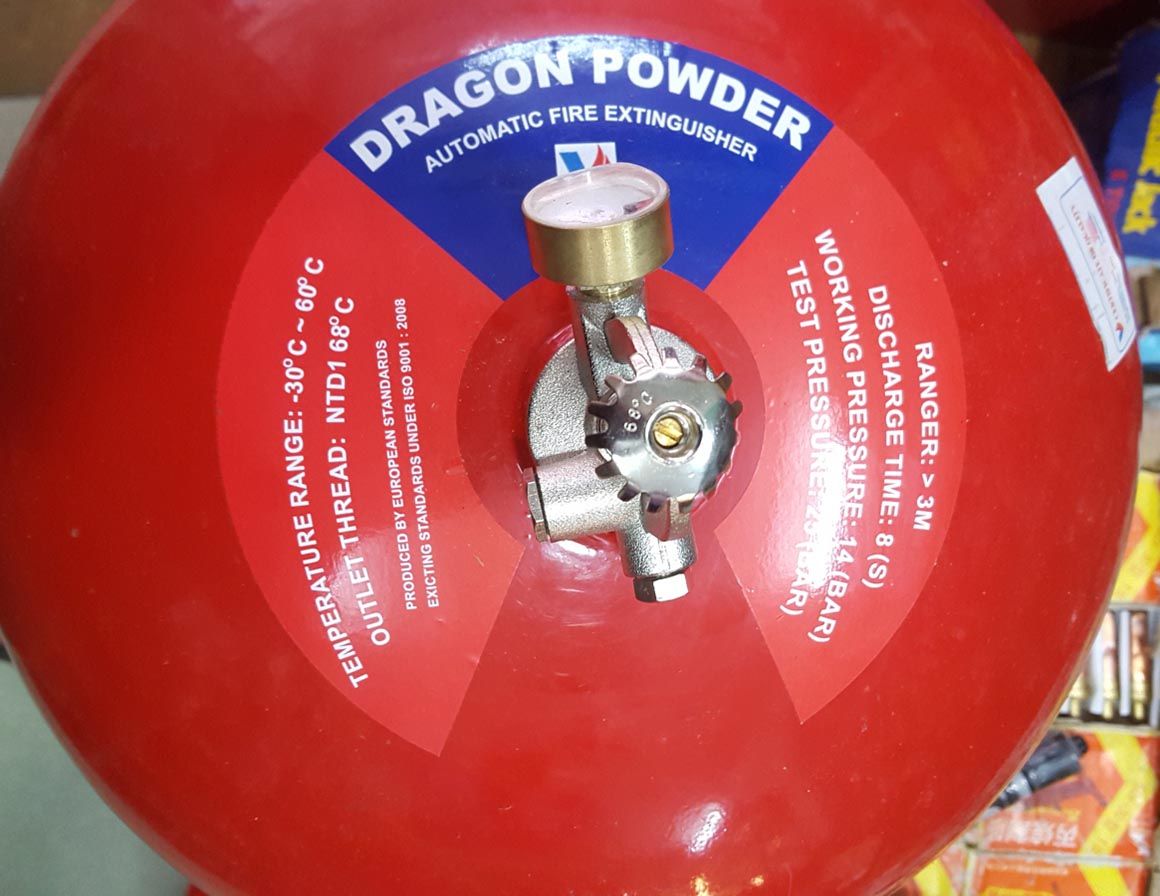 Bình cầu (treo)chữa cháy tự động DRAGON loại bột ABC 8kg