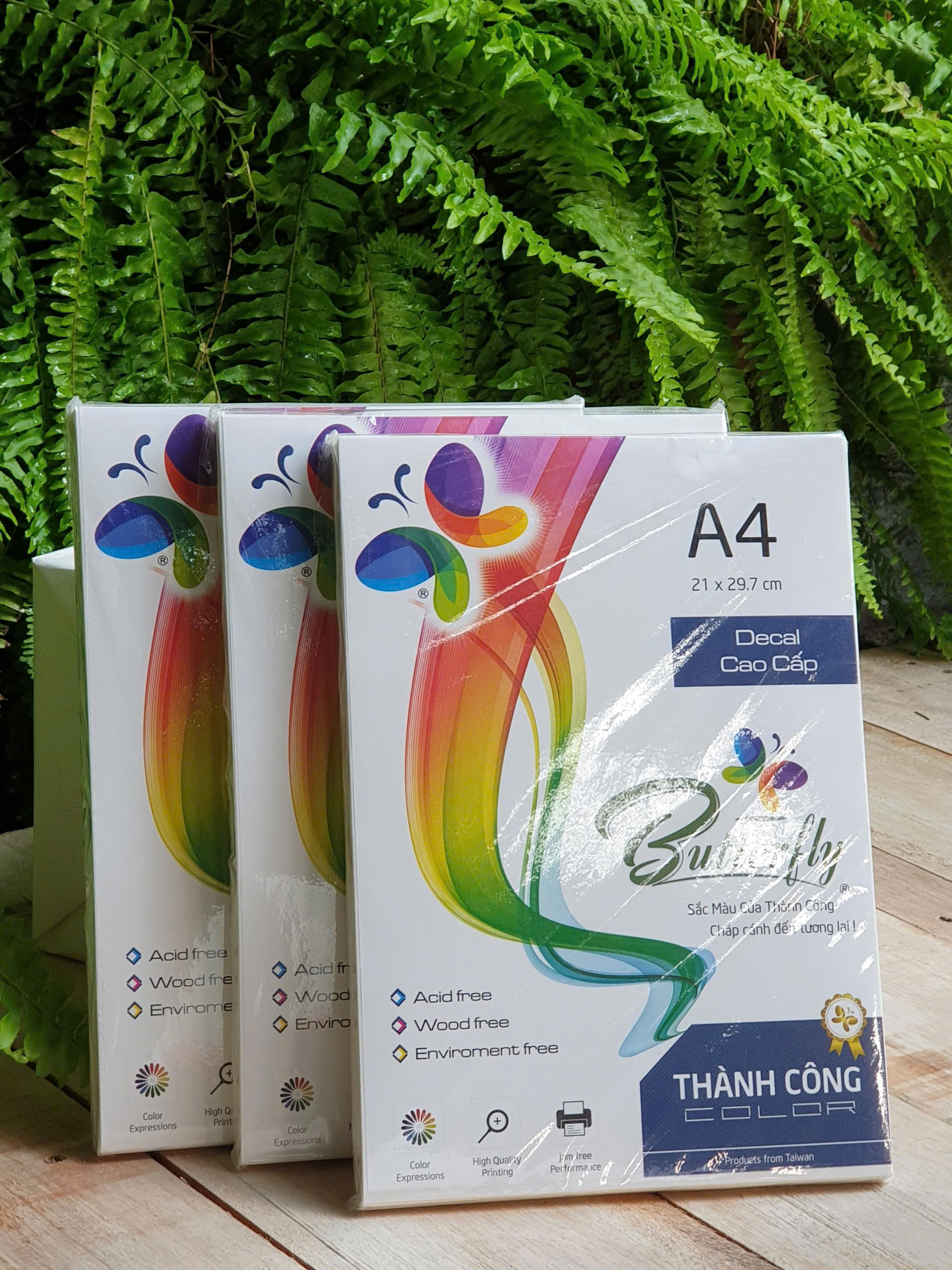 Decal Đế Xanh, Decal Đế Vàng Khổ A4 ĐL 170gsm Xấp/100 tờ – Giấy decal in tem nhãn chất lượng
