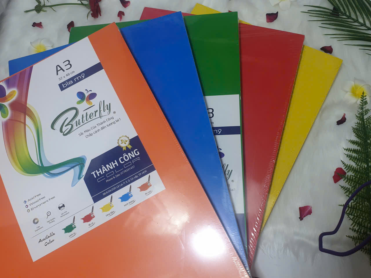 Bìa Mỹ Khổ A3 ĐL 230gsm Xấp 100 Tờ Đủ Màu – Giấy bìa cao cấp cho in ấn và mỹ thuật