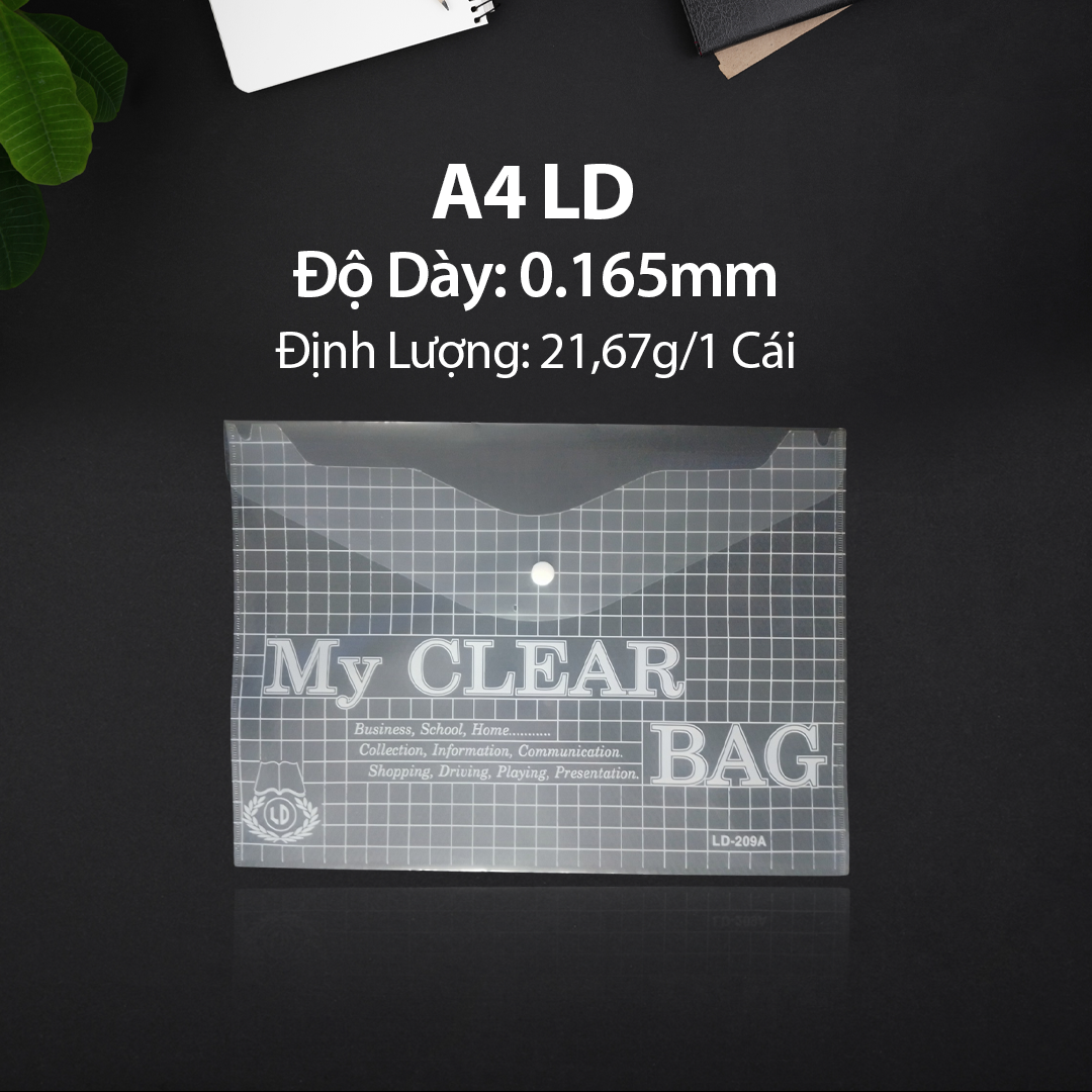 Bìa 1 Nút My Clear A4 LD NB – Xấp 12 Cái (T/840)