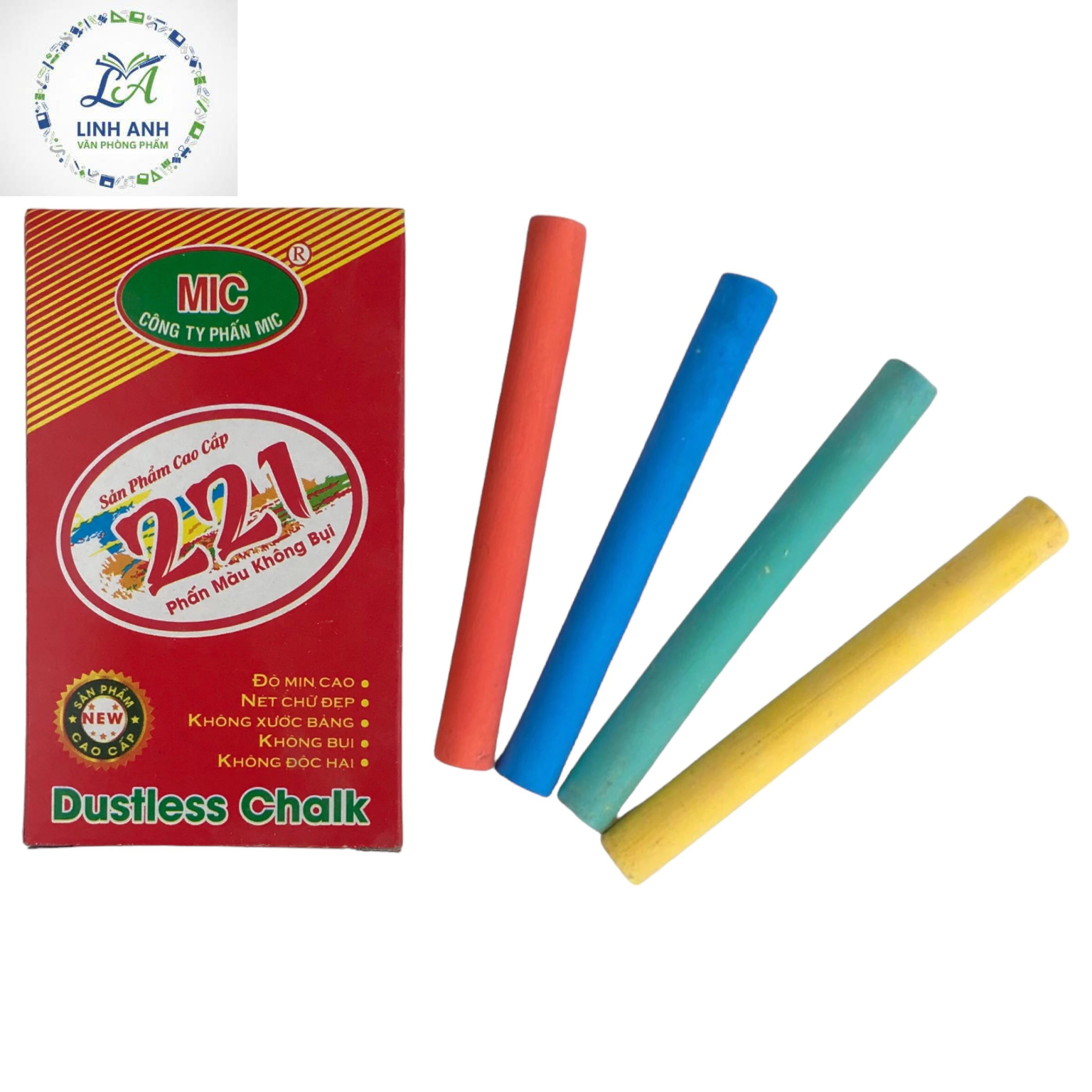 Phấn Mic Ko bụi - đủ màu - H/10V (T=50H)
