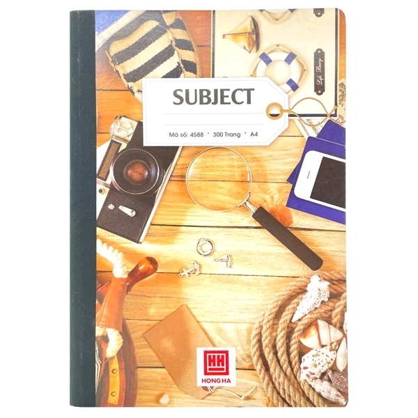 Sổ Bìa Bồi A4 Kẻ Ngang 300 Trang 58gsm Subiect - Hồng Hà 4588