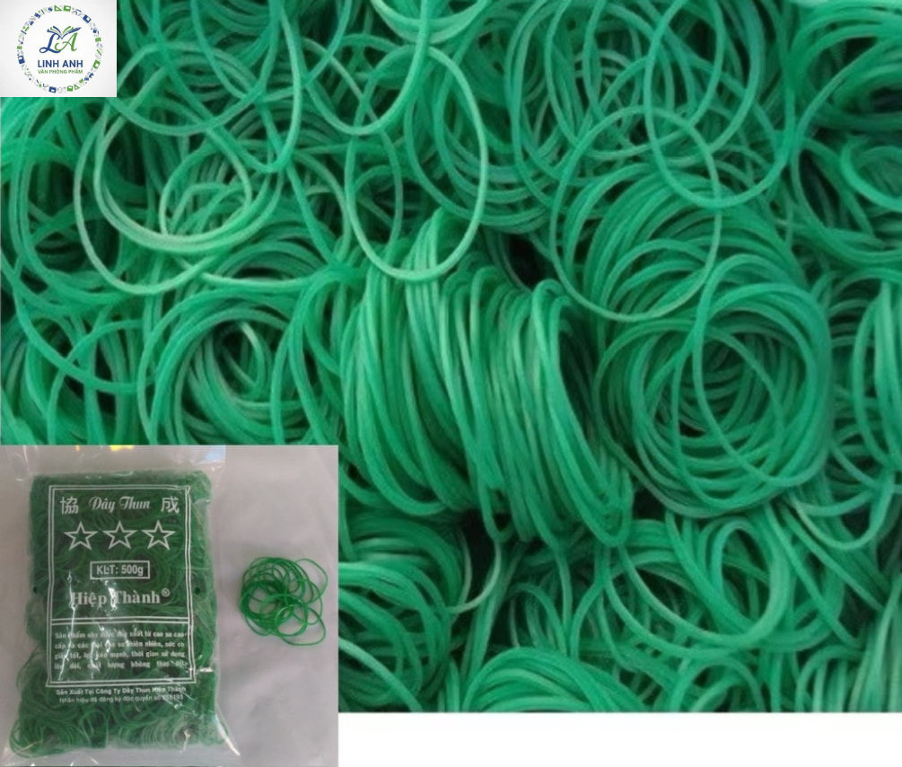 Dây thun khoanh (A) - vòng lớn - nhỏ con ó (Xanh)