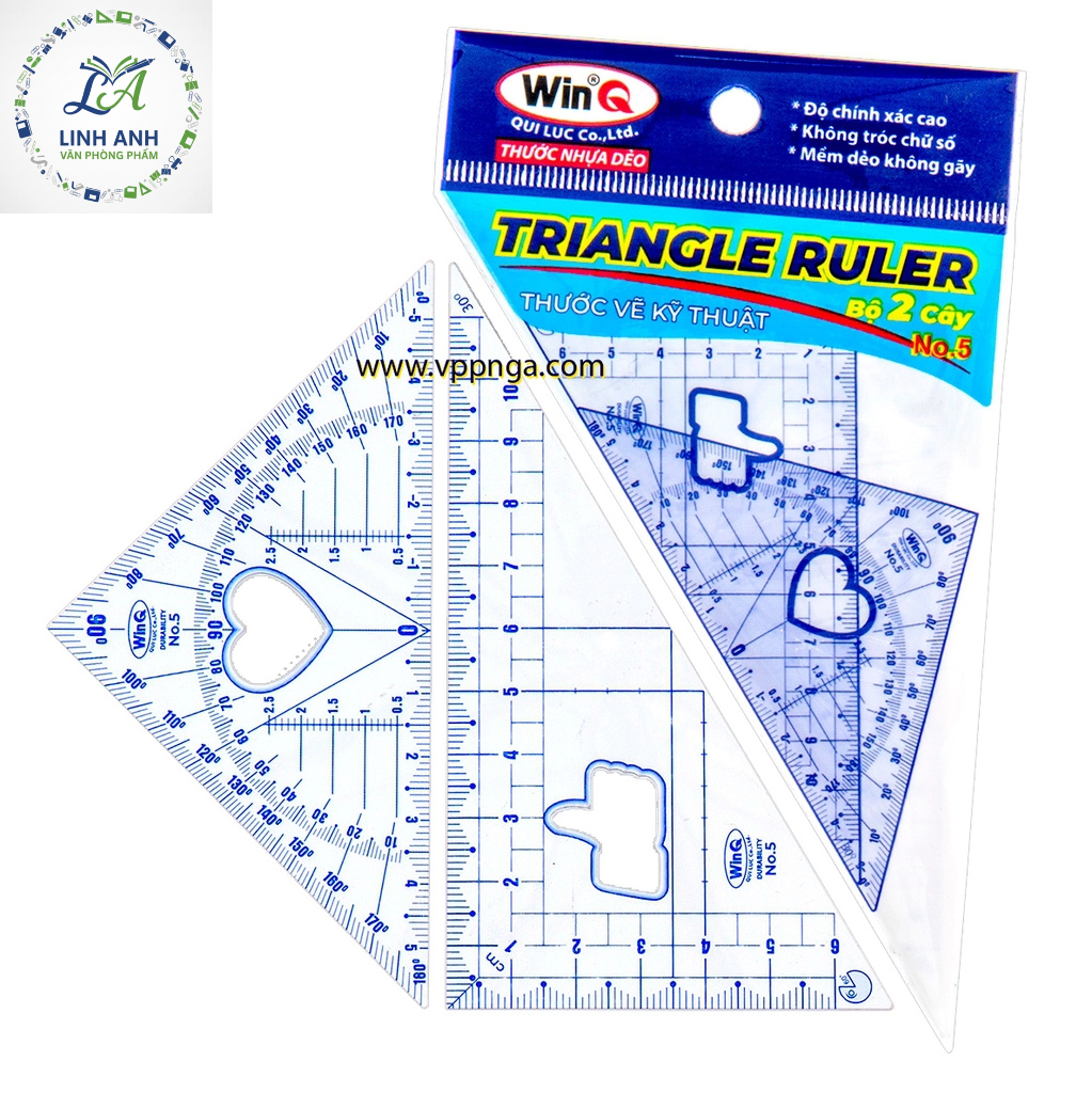 Thước eke WinQ NO5 (Hộp/50 cặp)