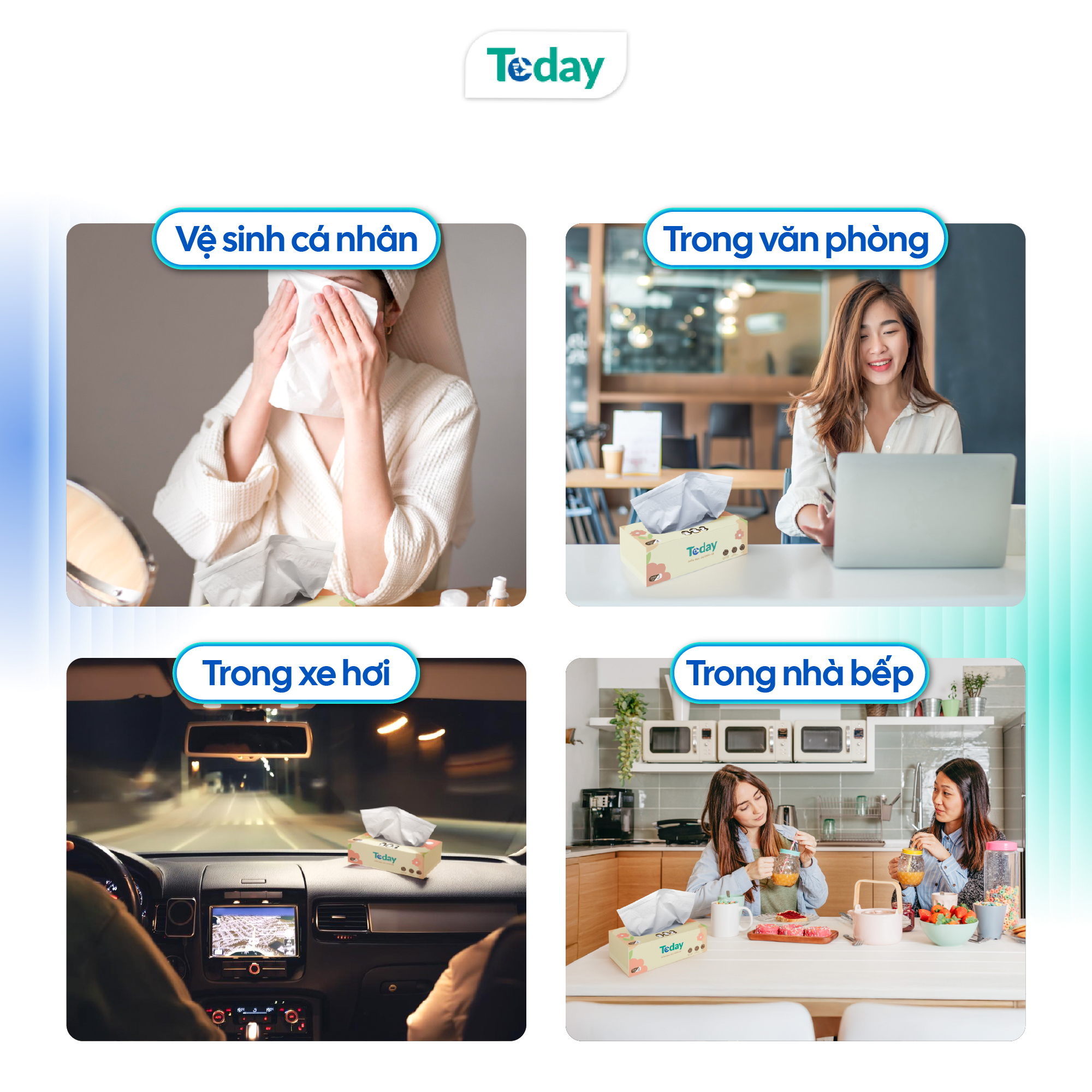 [Hộp 100 Tờ] Khăn Giấy Lụa TODAY 2 Lớp