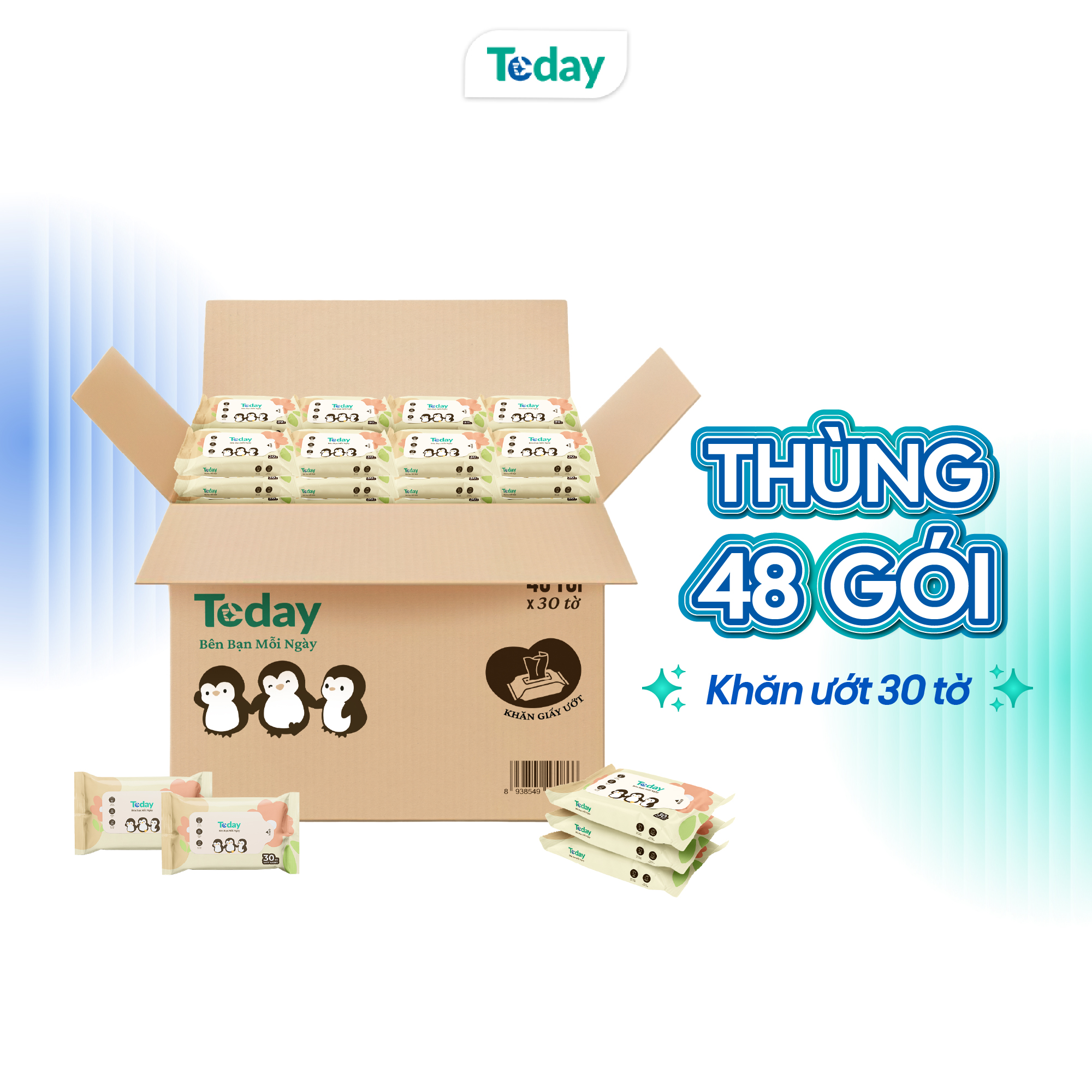 [Gói 30 Tờ] Khăn Ướt Mini TODAY