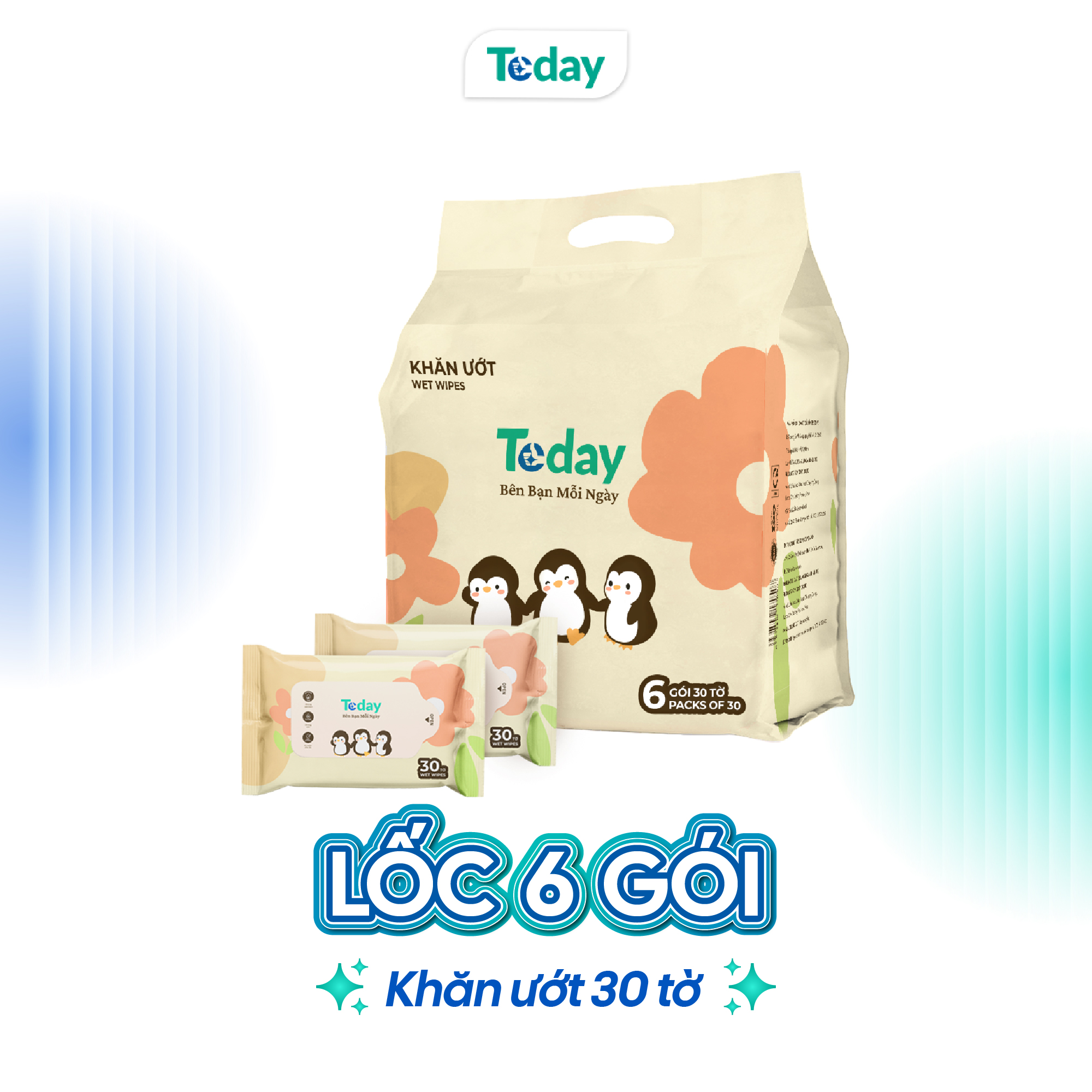 [Gói 30 Tờ] Khăn Ướt Mini TODAY