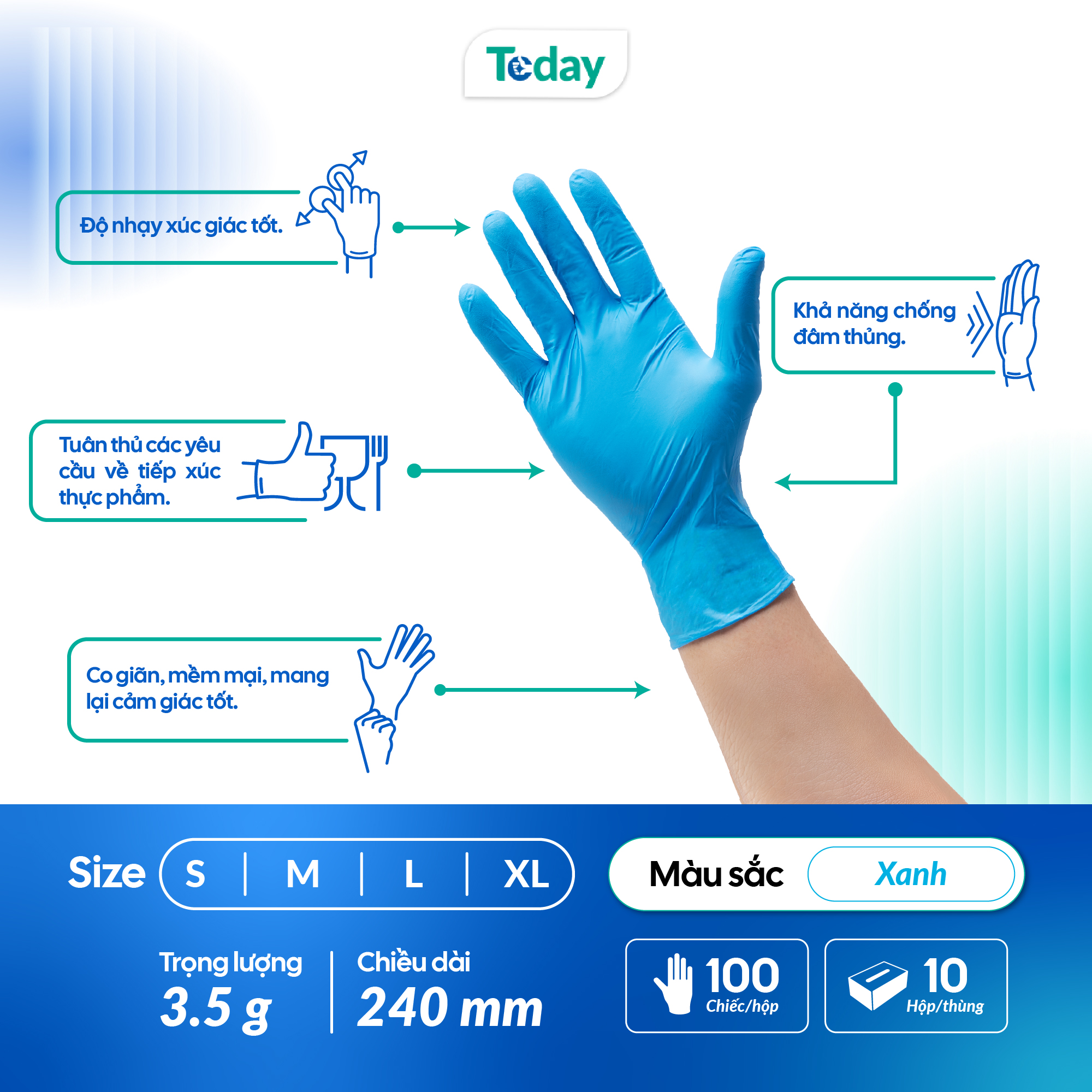 Găng Tay Công Nghiệp TODAY Nitrile 3.5G