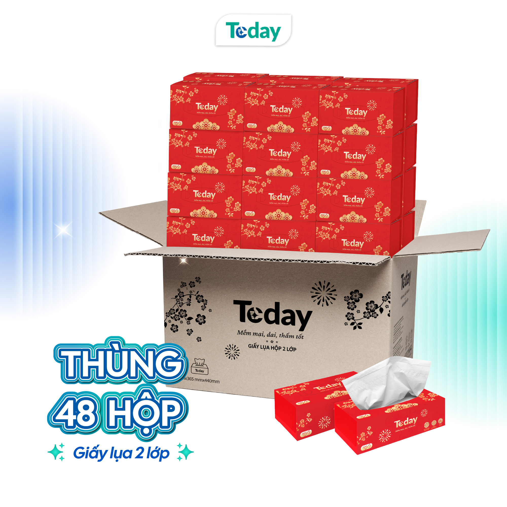 [Hộp 100 Tờ] Khăn Giấy Lụa TODAY Sang Trọng 2 Lớp