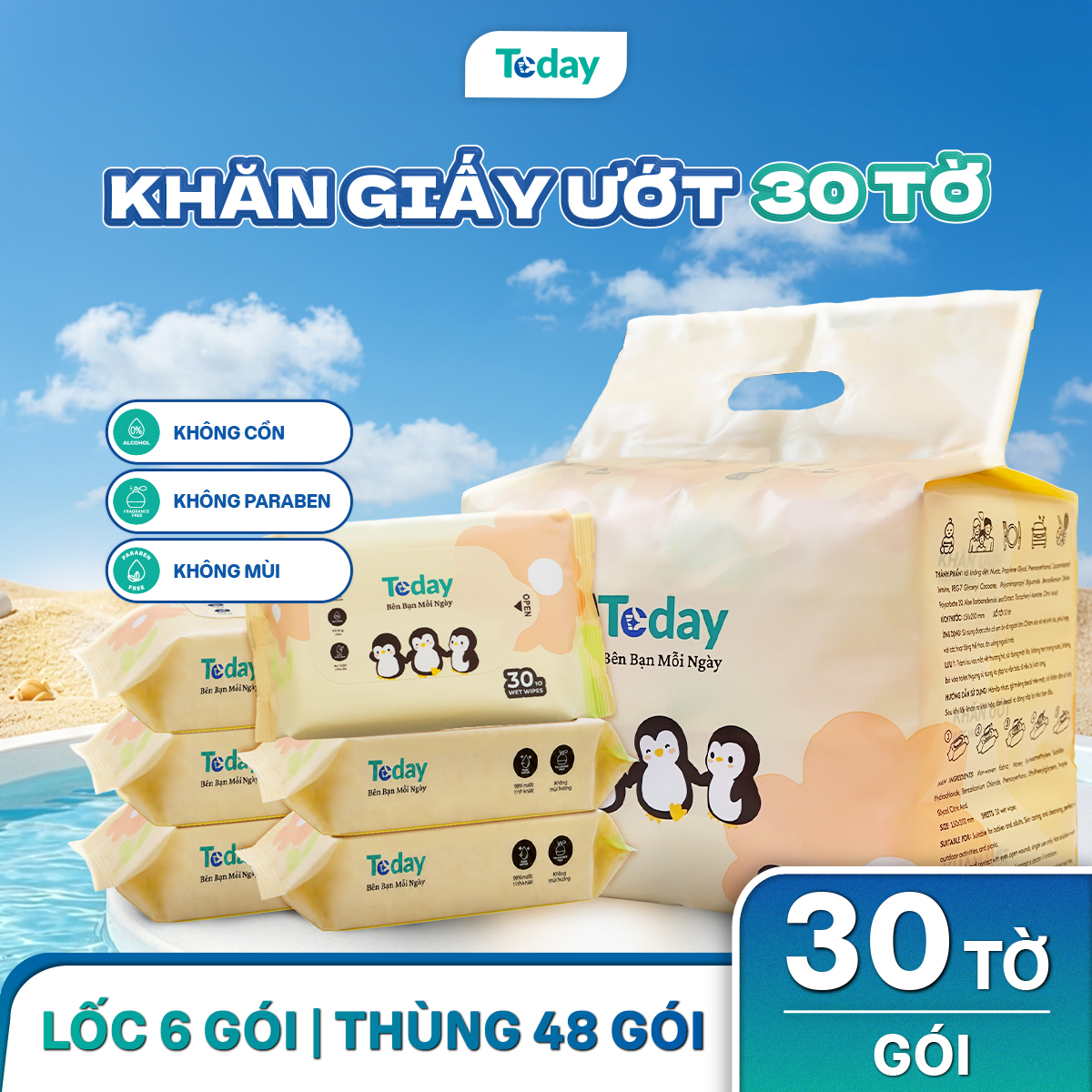 [Gói 30 Tờ] Khăn Ướt Mini TODAY