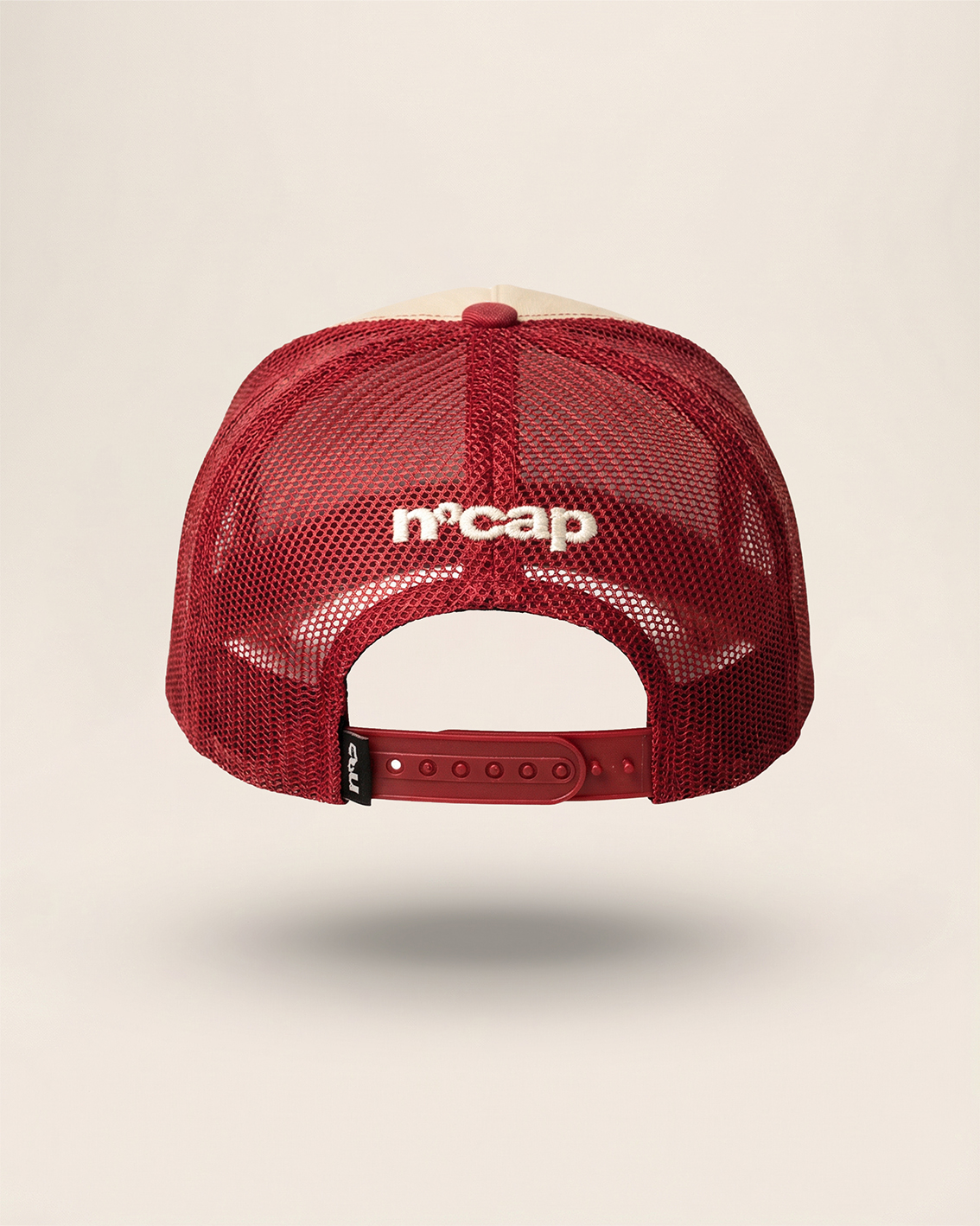 RED MESH KHAKI TRUCKER CAP