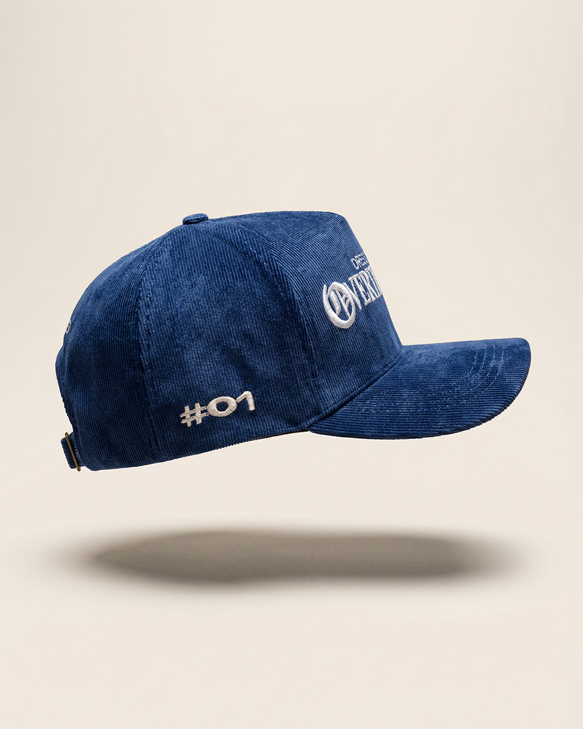 BLUE CORDUROY PANEL BASEBALL CAP