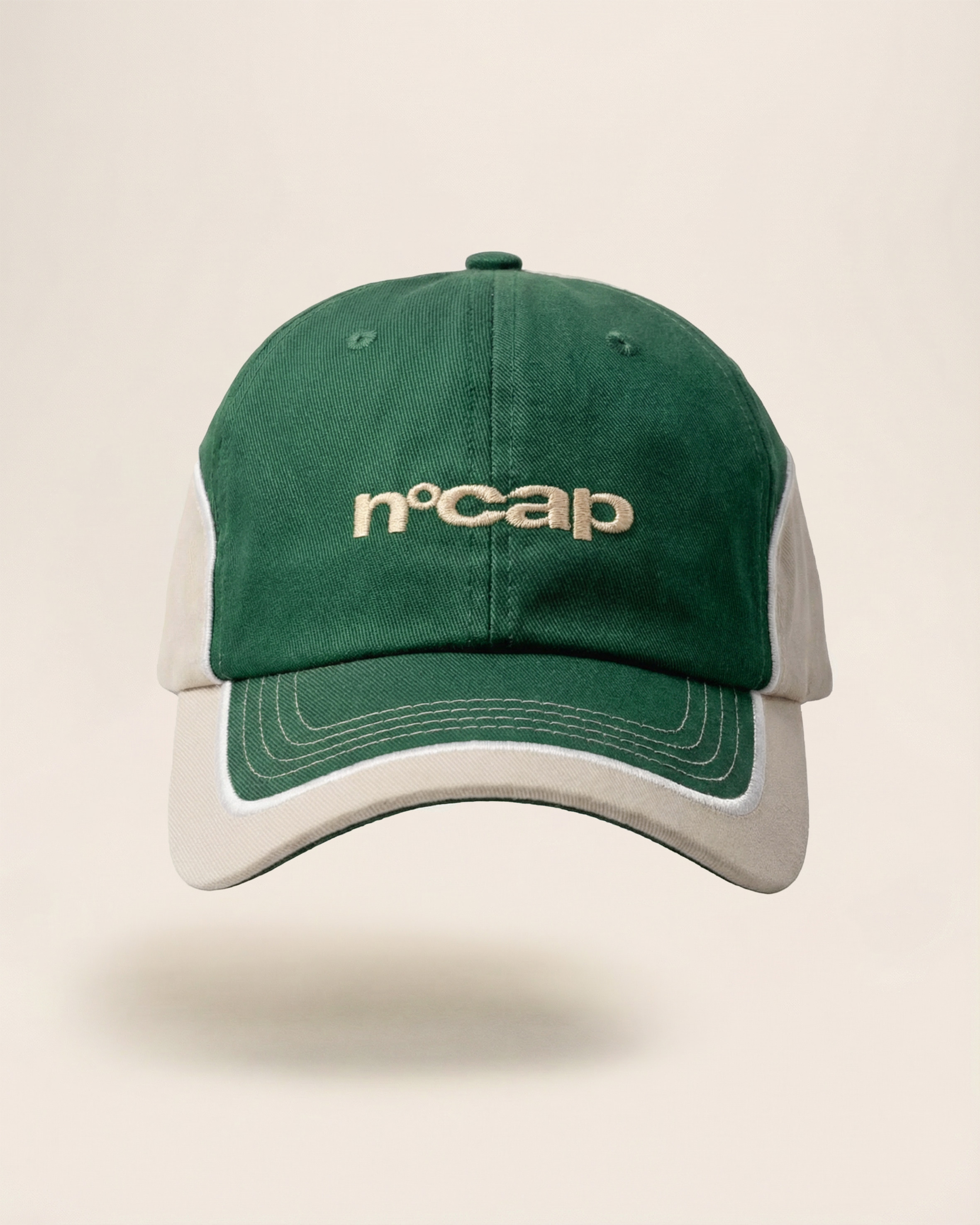 GREEN & BEIGE KHAKI BASEBALL CAP
