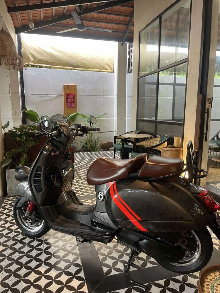 Yên Đôi Vespa Cao Cấp – Màu Nâu Bóng Đậm _ VESPA-V16-BROWN