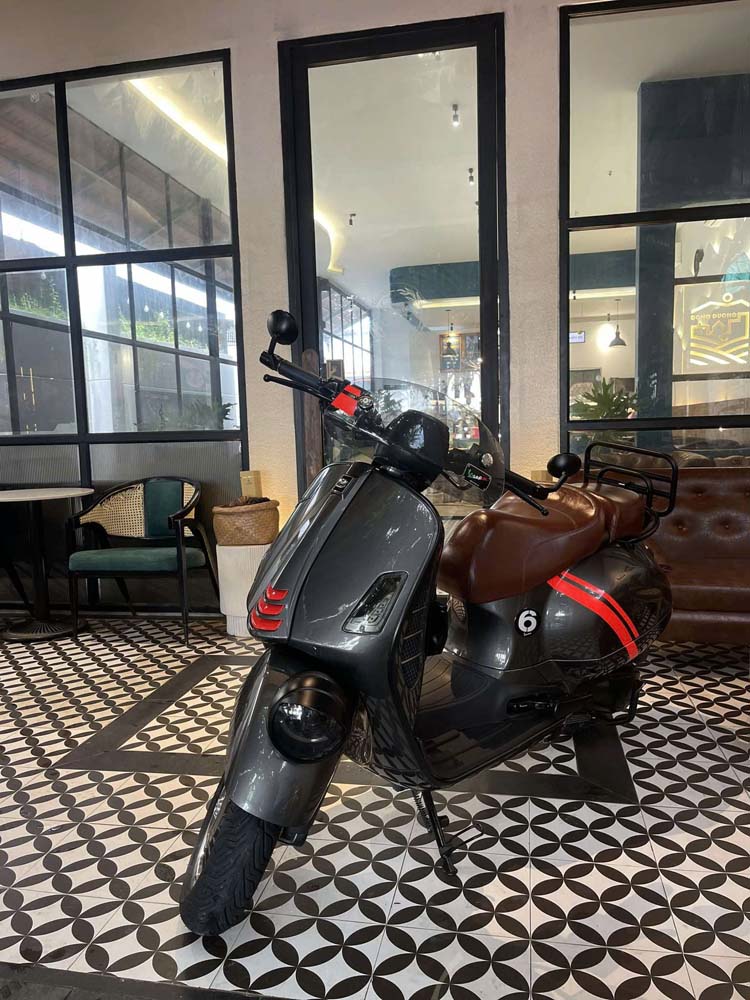 Yên Đôi Vespa Cao Cấp – Màu Nâu Bóng Đậm _ VESPA-V16-BROWN