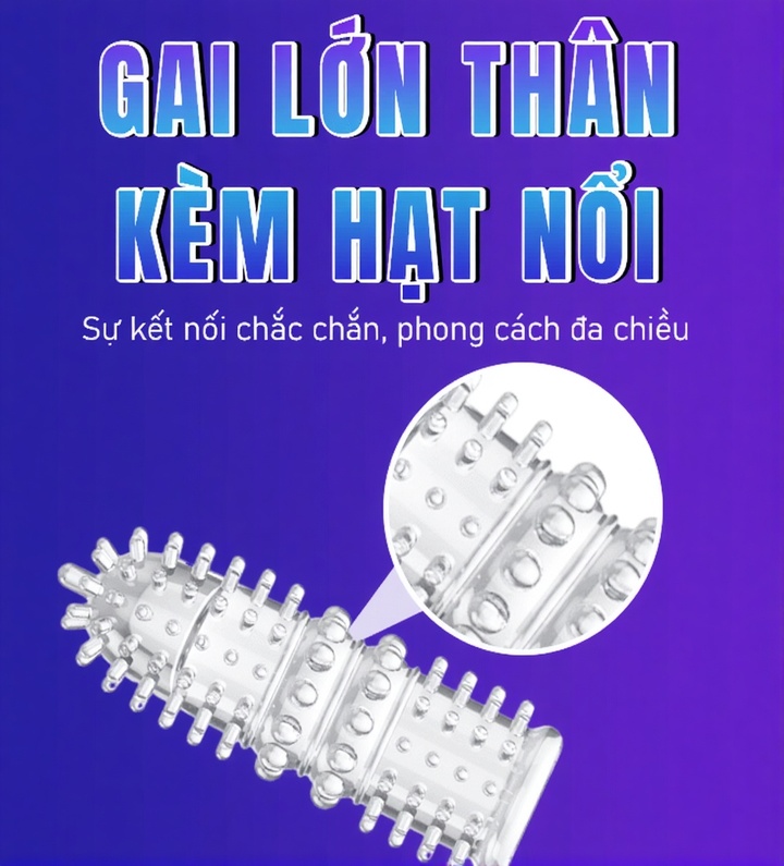 Bao Cao Su Ngón Tay Aichao A-Spot 4 Có Gai Lớn Toàn Thân Kèm Hạt Nổi
