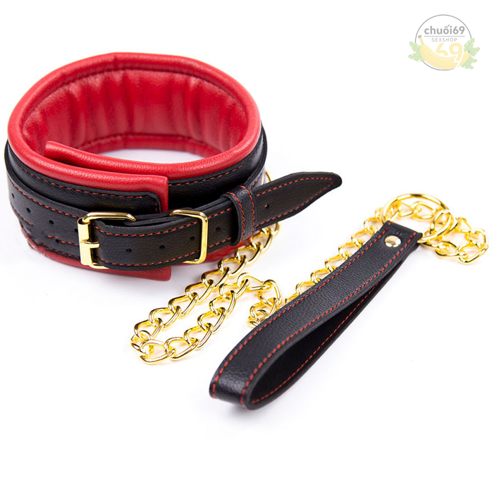 Bộ BDSM Đai Xích Trói Cổ Đệm Mút Siêu Mềm