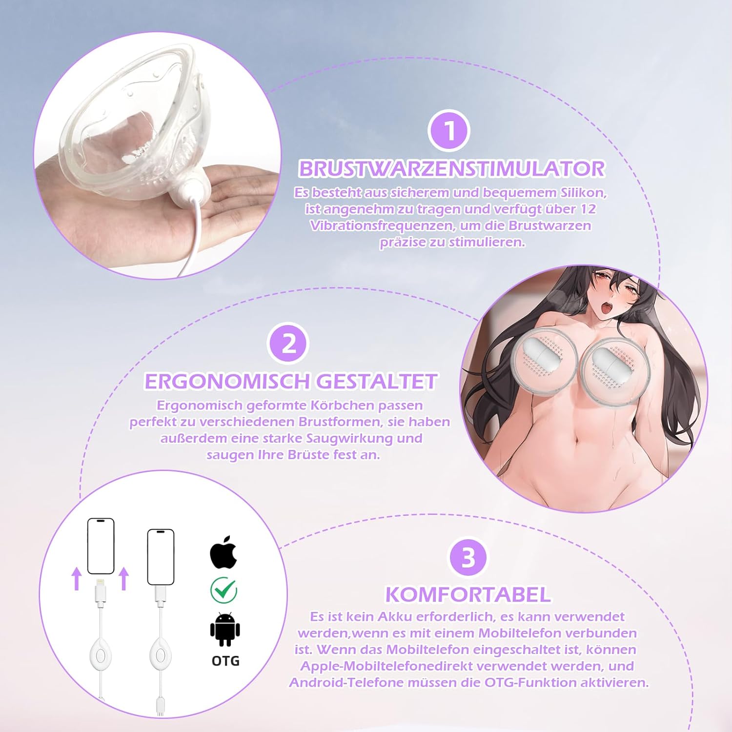Bộ 3 Máy Massage Ngực Bướm Giải Tỏa Sinh Lý Nữ