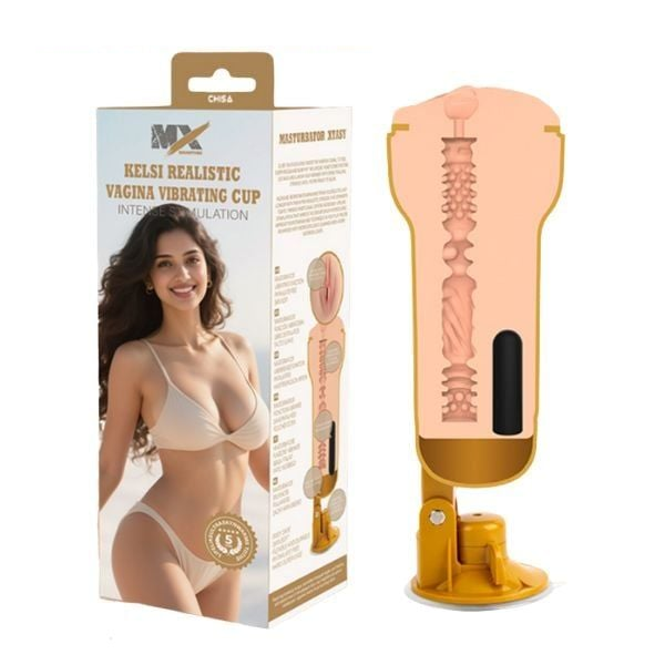 Cốc Thủ Dâm Mô Phỏng Âm Đạo Giả Rung Có Đế Hít MX SIGNATURE