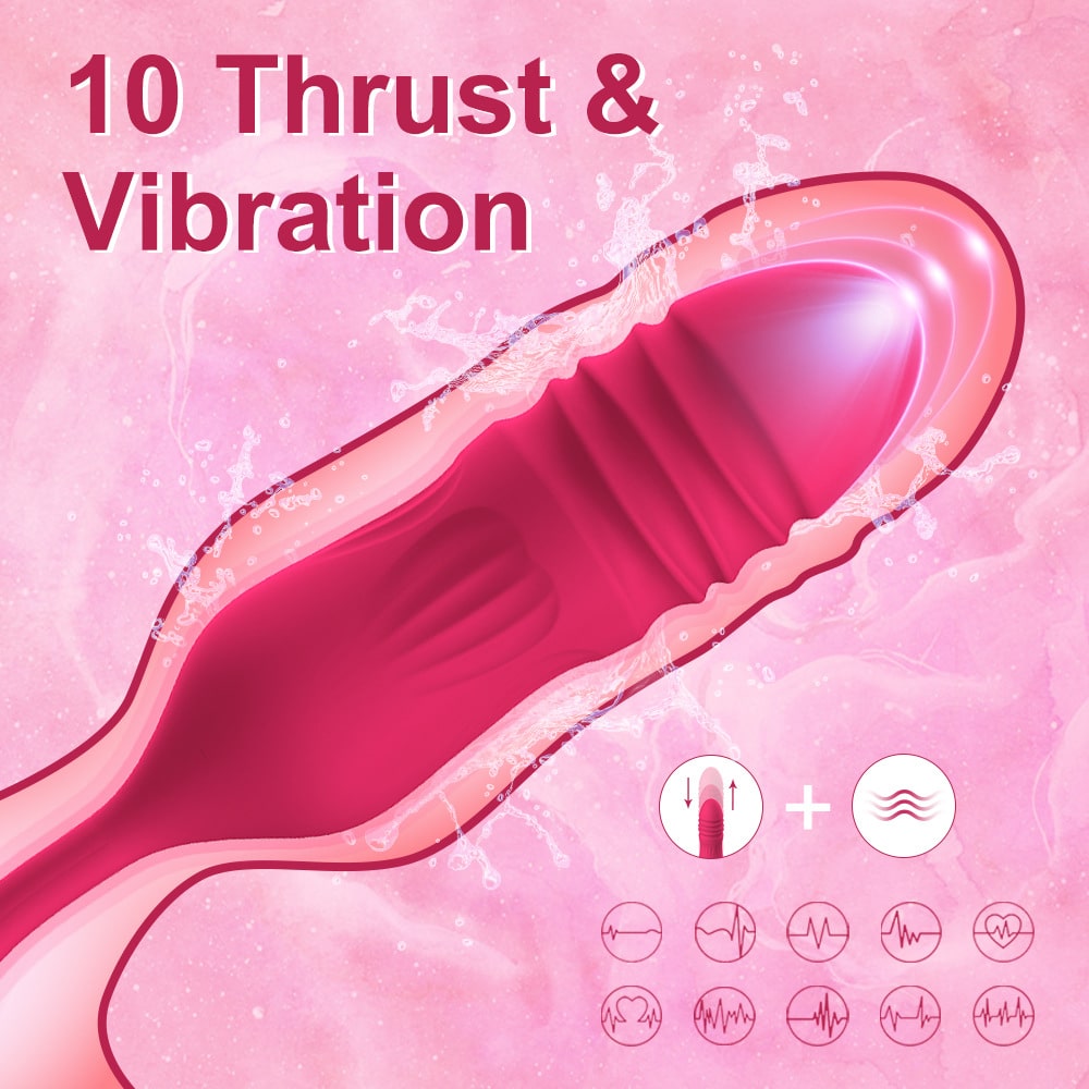 Trứng Rung Tình Yêu Hoa Hồng 2 Đầu Rung Hút Tê Tái