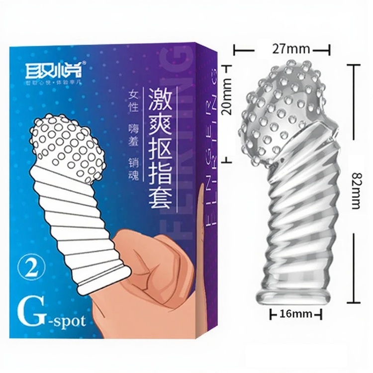 Bao Cao Su Ngón Tay Aichao G-Spot 2 Có Đầu Hạt Nổi Lớn Thân Xoắn Ốc