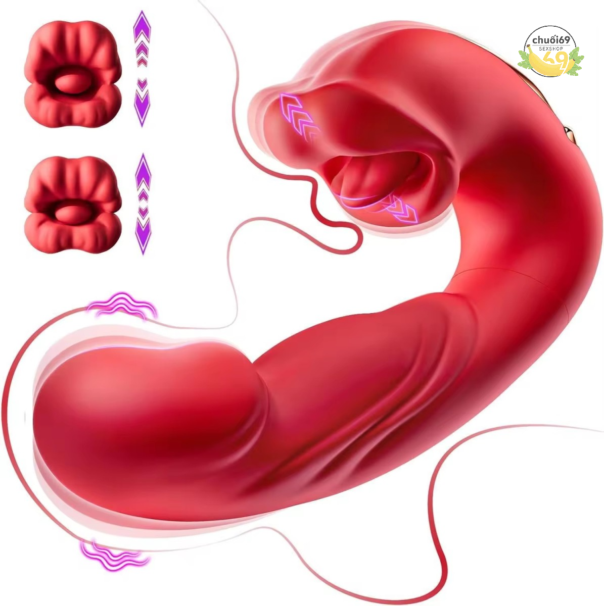 Dương vật giả rung thụt-miệng liếm mút A RED LIP