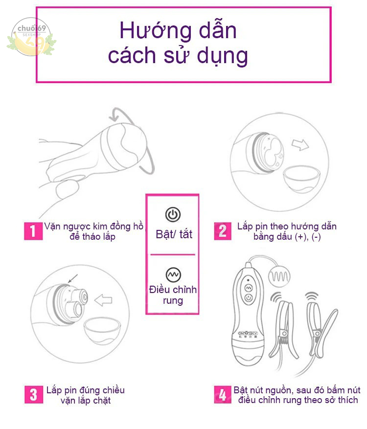 Dụng Cụ Rung Kẹp Vú Gọn Nhẹ Kích Thích Nhũ Hoa Đa Tần Số, Khơi Gợi Lửa Yêu