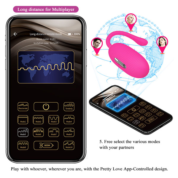 Trứng Rung PrettyLove Doreen Điều Khiển App – Xung Điện