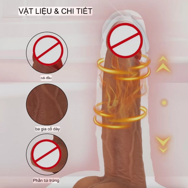 Dương Vật Giả Khủng 5.5cm Có Đế Rung Thụt Tỏa Nhiệt Điều Khiển