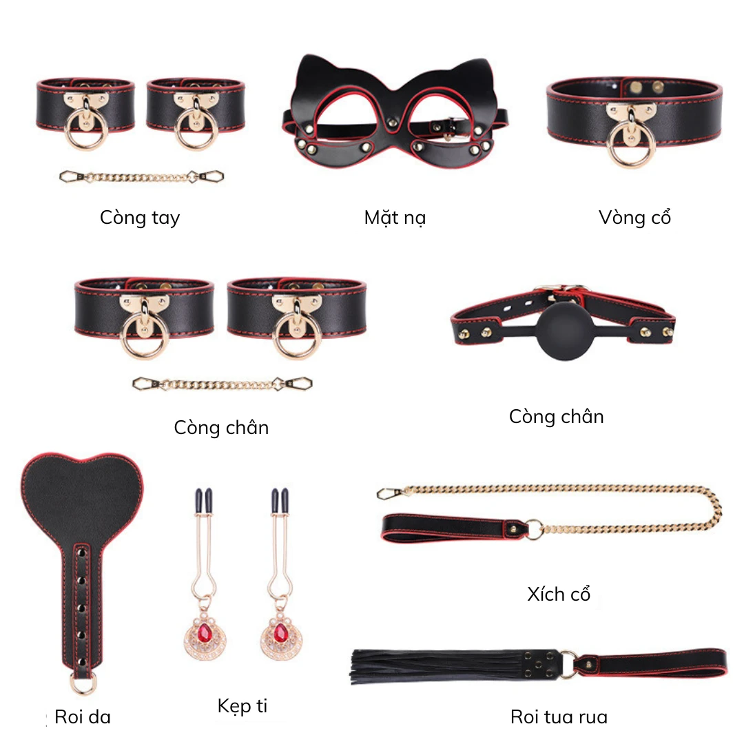 Set BDSM Cao Cấp Black Red Luxury