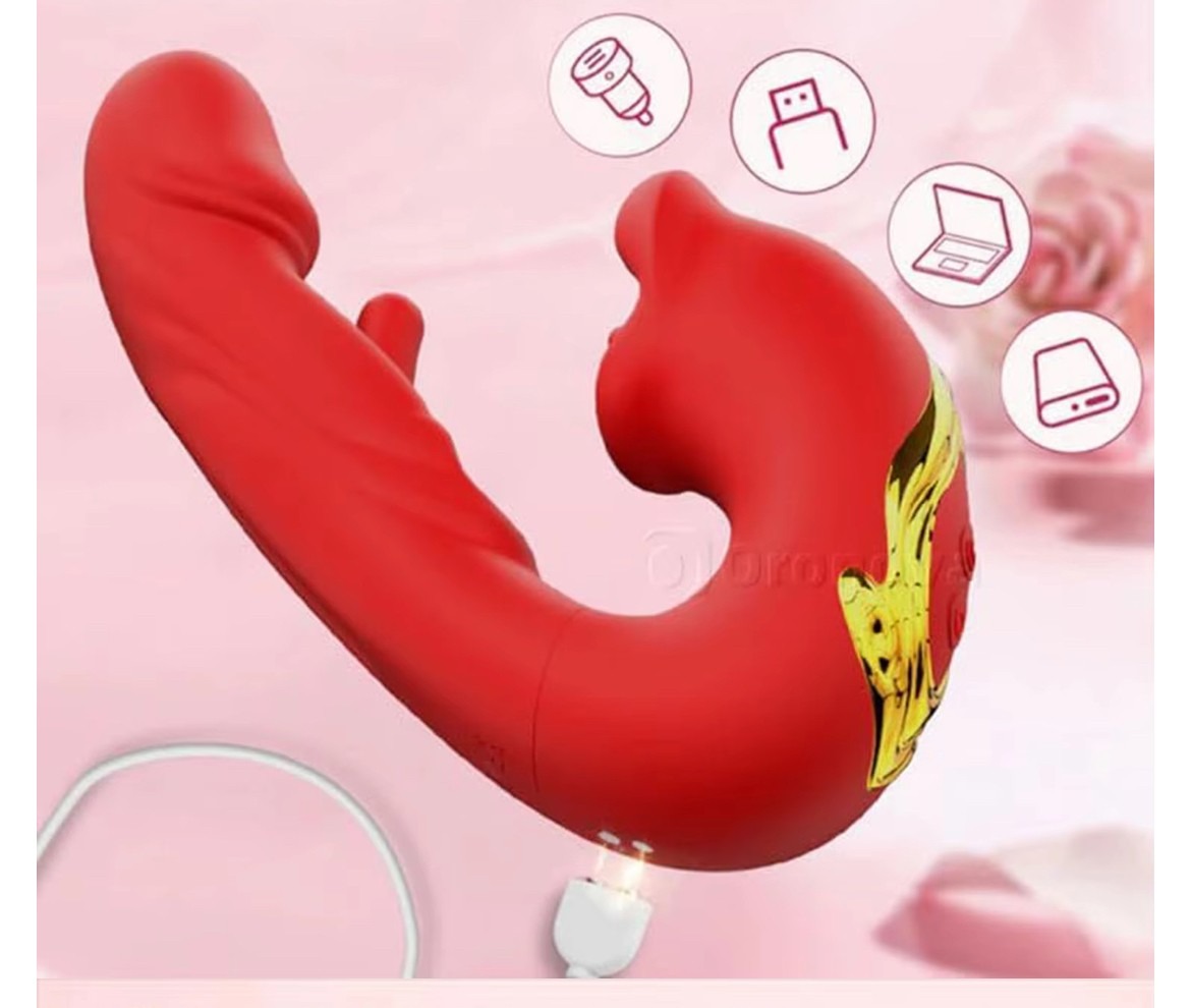 Dương vật giả rung-đá lưỡi-miệng liếm mút A RED LIP