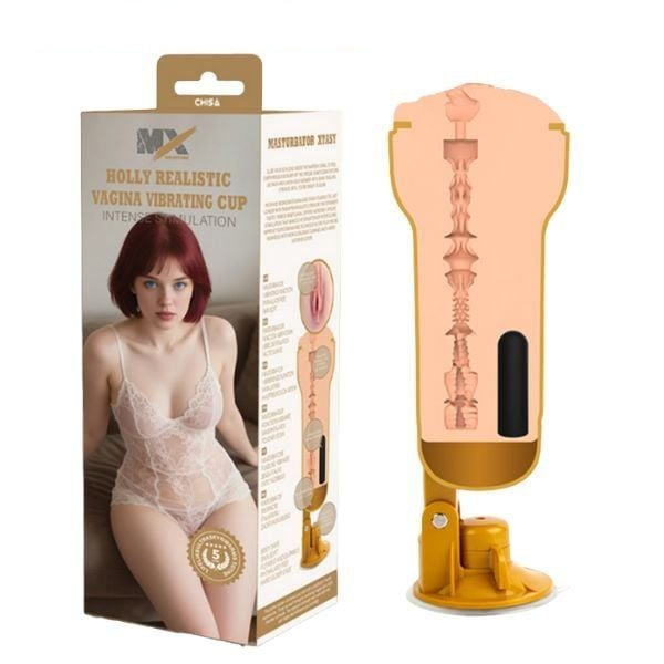 Cốc Thủ Dâm Mô Phỏng Âm Đạo Giả Rung Có Đế Hít MX SIGNATURE