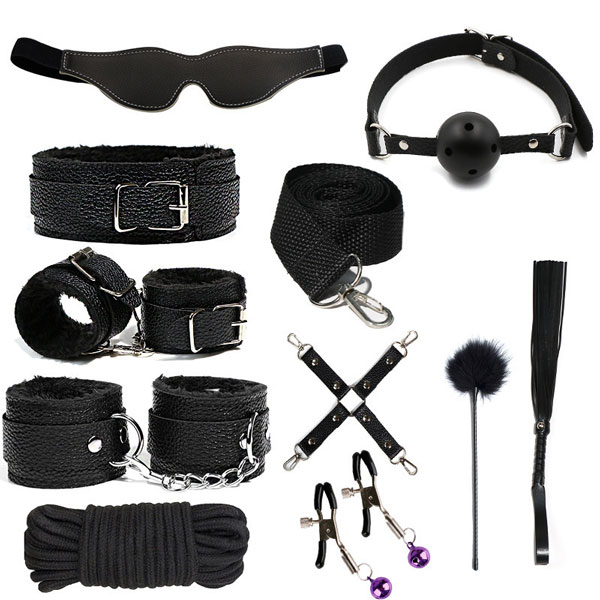 Bộ Dụng Cụ BDSM JIUAI Dây Trói, Roi Da 11 Món