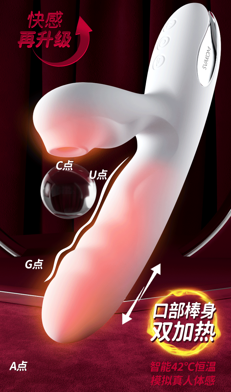 Dương Vật Giả Cao Cấp Rung Thụt Siêu Mạnh - Kèm Nhánh Hút - Sưởi Ấm - Svakom Veromca USA