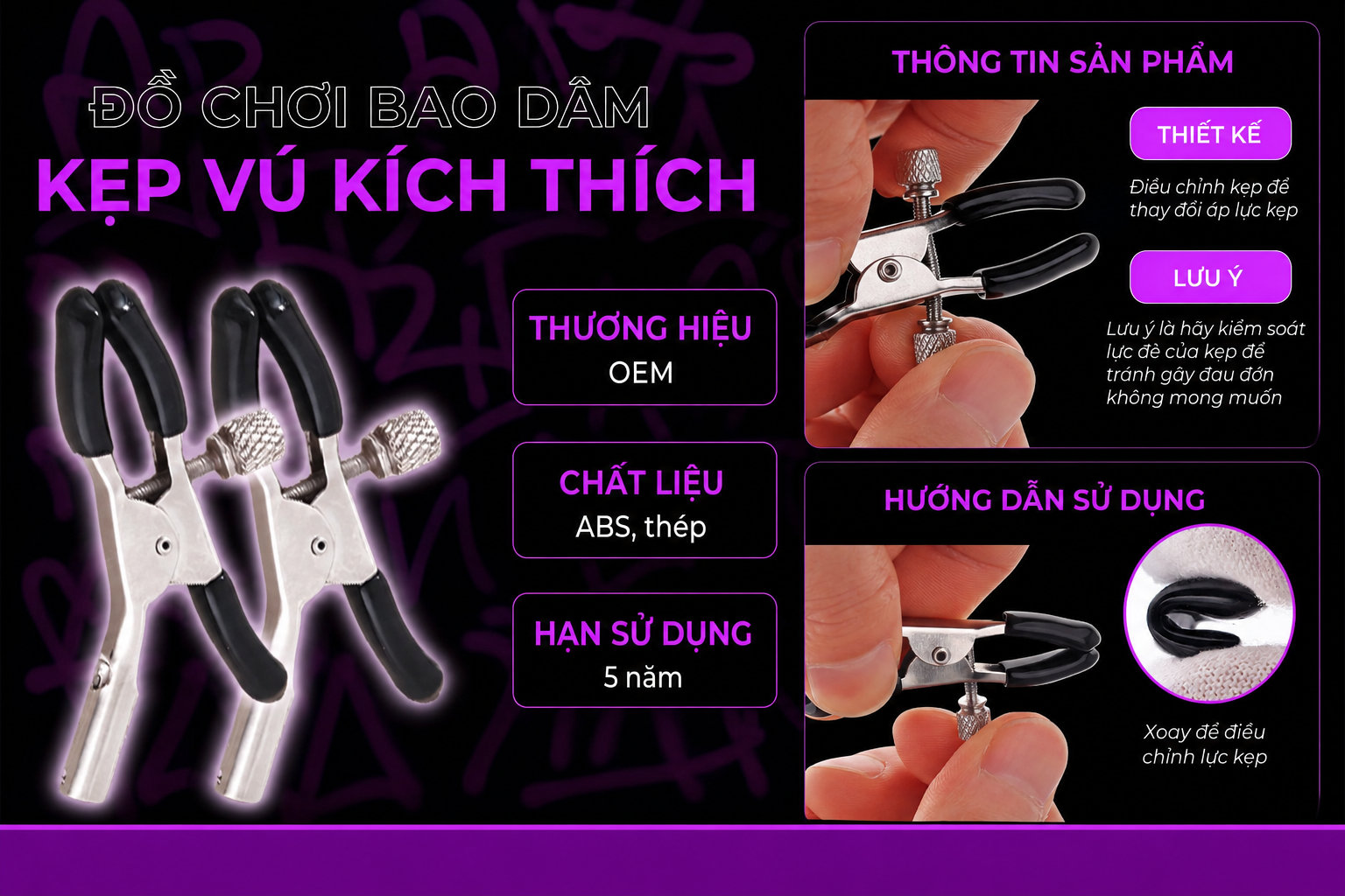 Đồ chơi BDSM kẹp vú kích thích đầu ti
