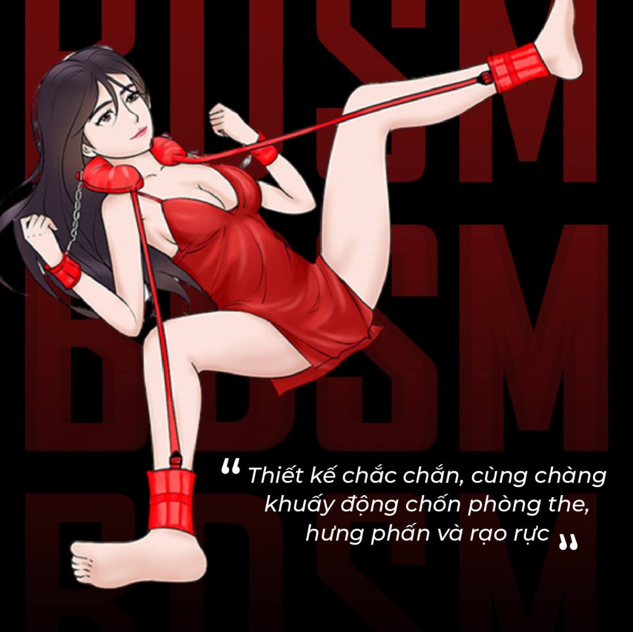 Đồ Chơi BDSM Trói Tay Chân Kèm Gối Kê Cổ