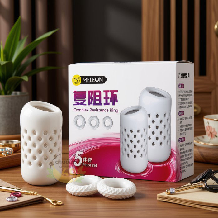 Bộ 5 Vòng Kháng Lực Dương Vật MELEON Cao Cấp