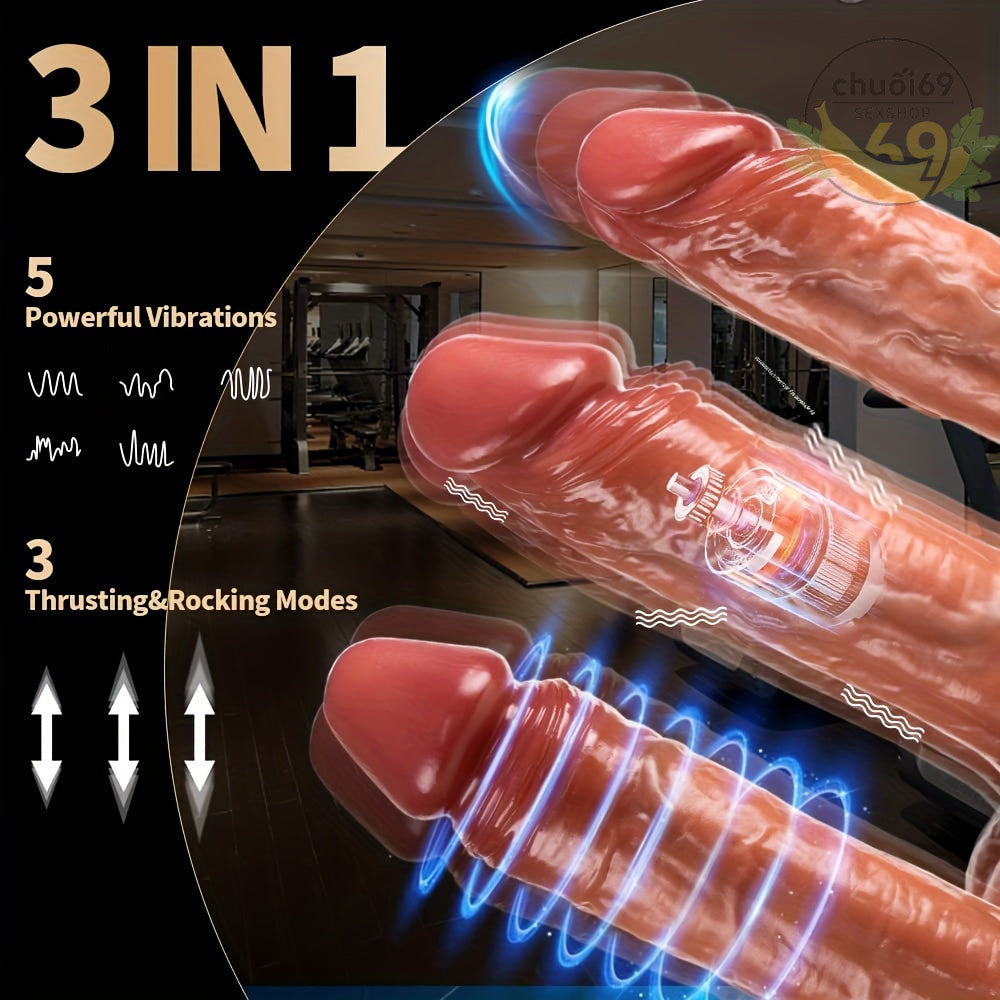 Dildo Cao Cấp YIQU 4-trong-1: Thụt, Xoay, Rung, Ấm Áp Như Thật