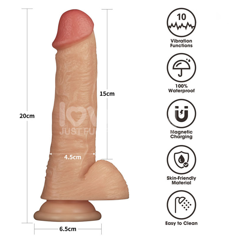 Dương Vật Rung 10 Chế Độ Lovetoy 8 inch Vibrating Power Basics Cock