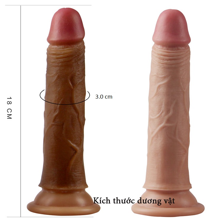 Dương Vật Silicon Cao Cấp Mềm Mịn Như Thật - Thiết Kế 2 Da Lovetoy USA