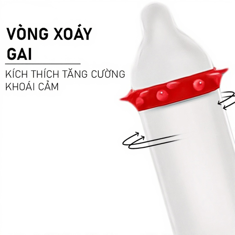 Bao Cao Su Beilile Pleasure More Rồng Xanh Vòng Gai Hạt Lớn Hộp 2 Cái + Tặng 1 Cái Khác Loại