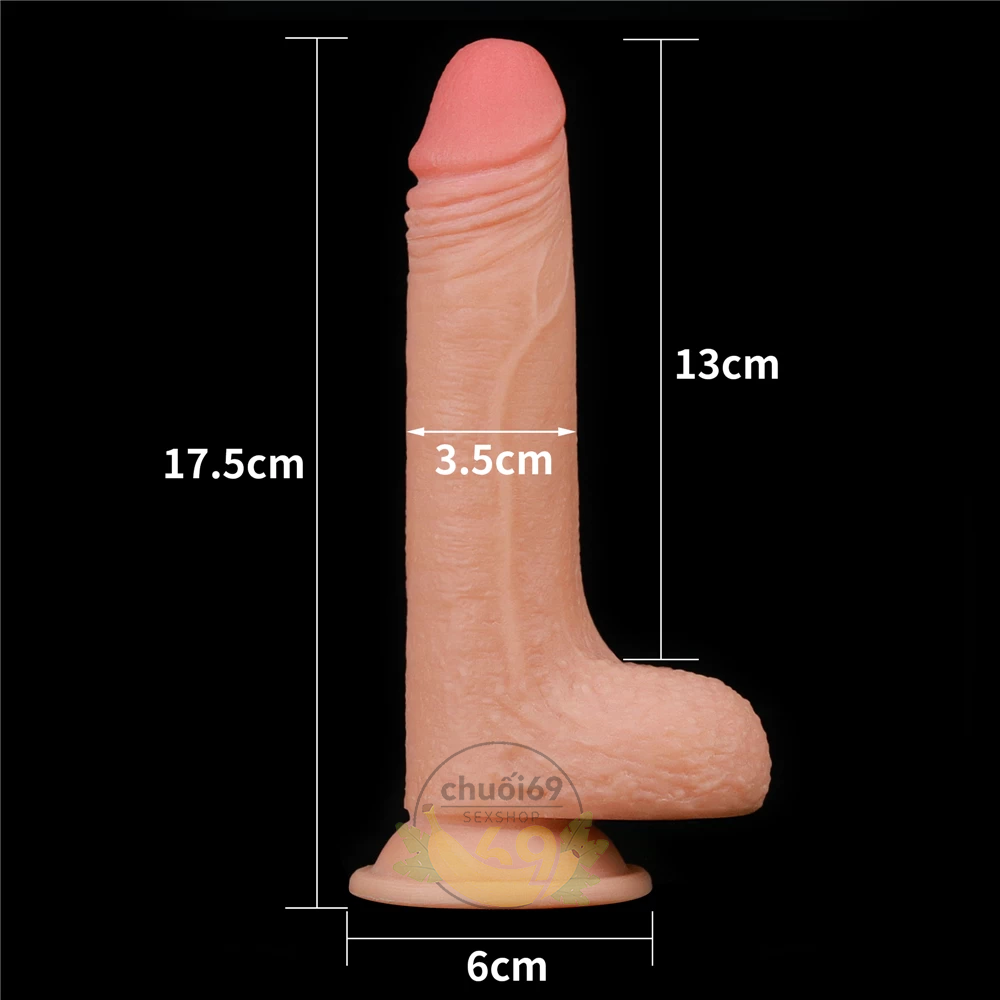 Dương vật Lovetoy Sliding Skin 7 inch 2 lớp tuột da châu phi mạnh mẽ