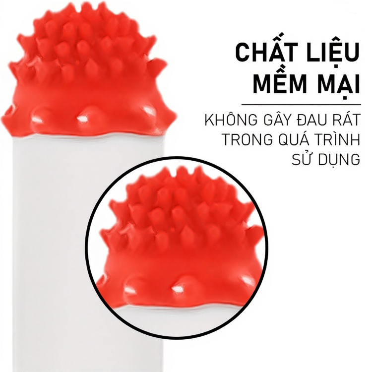 Bao cao su Beilile Pleasure More Rồng Đỏ đầu gai hạt lớn Hộp 2 cái + Tặng 1 cái khác loại