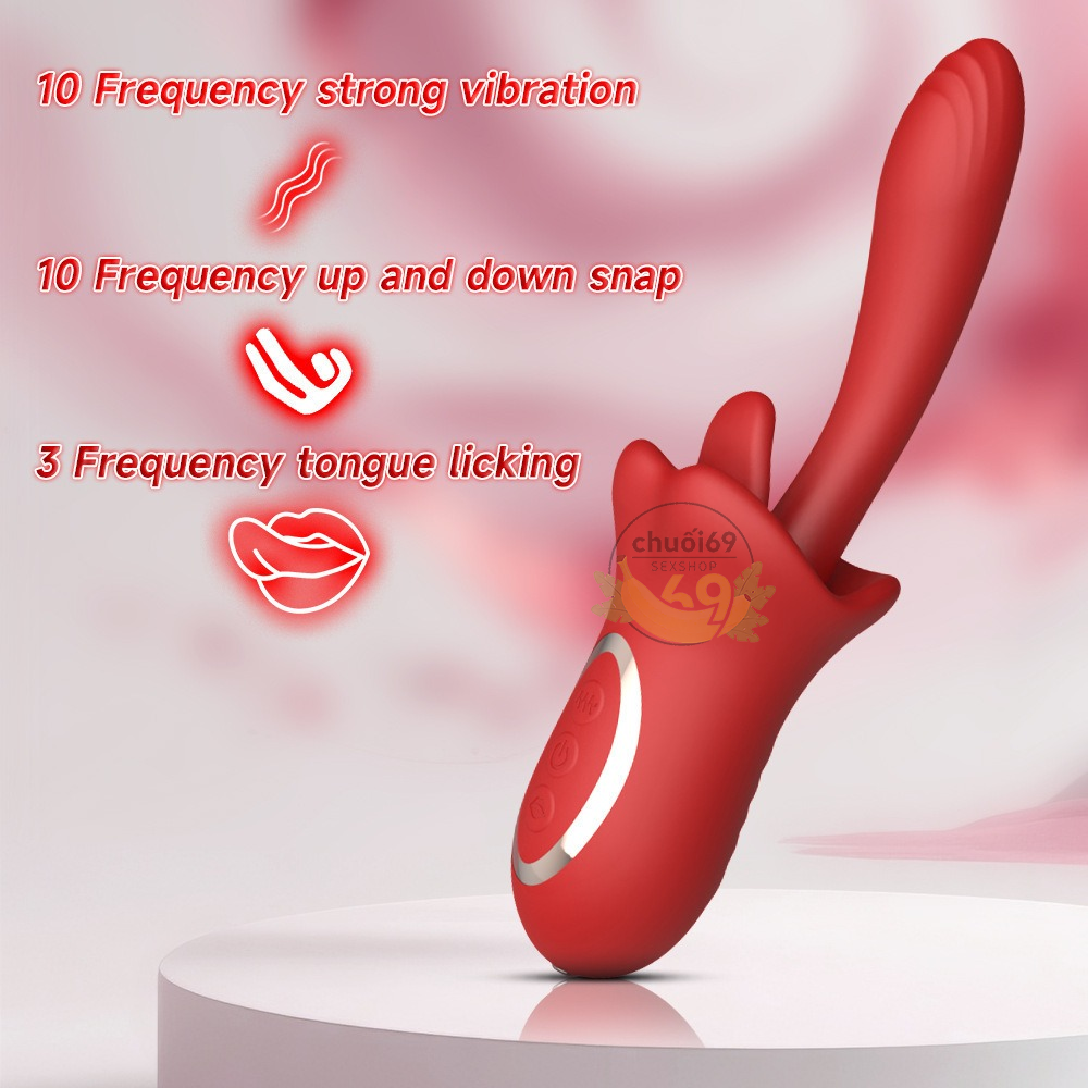 Đồ Người Lớn Rung Ngoáy Lưỡi Liếm 3 in 1 Sạc Điện Cầm Tay