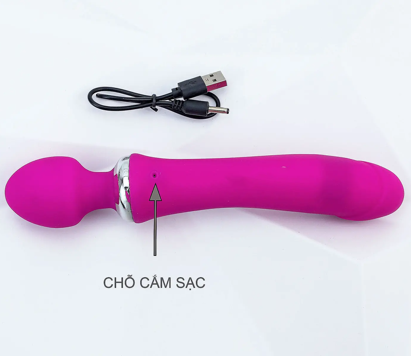 Máy massage điểm G rung 2 đầu Double End ấm nóng pin sạc