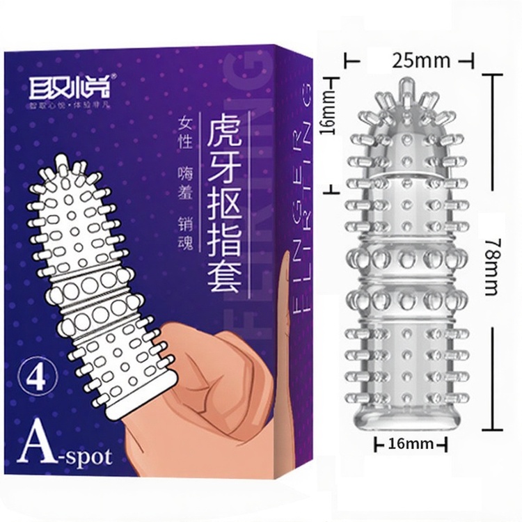 Bao Cao Su Ngón Tay Aichao A-Spot 4 Có Gai Lớn Toàn Thân Kèm Hạt Nổi